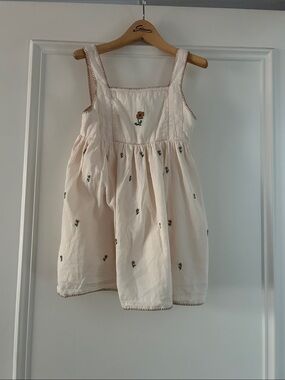 Emile Et Ida kids Embroidered Cotton Sundress with Tiny Flower Motif size 6